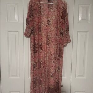 Torrid Pink and Brown kimono